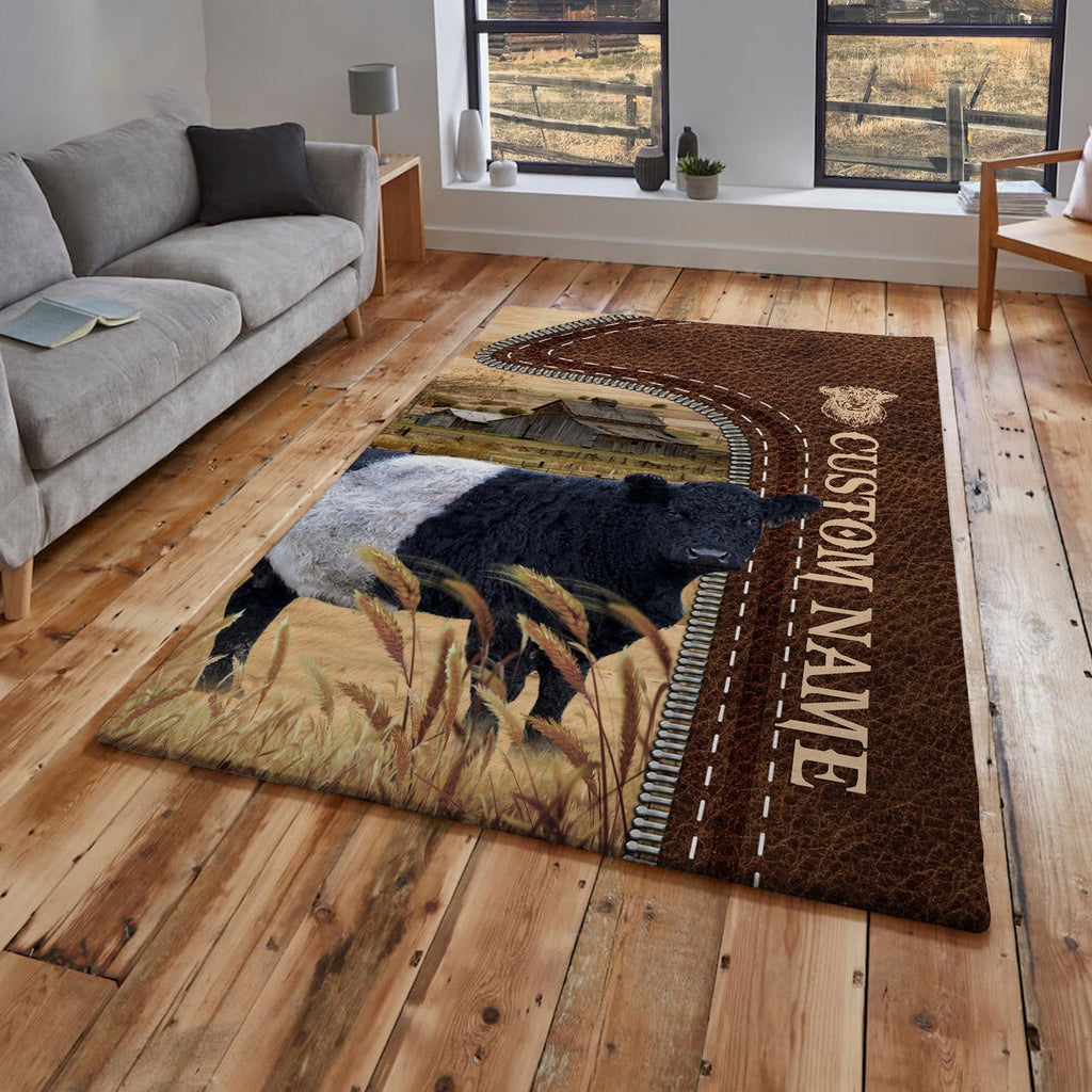 Belted Galloway Farming Personalized Name 3D Rug