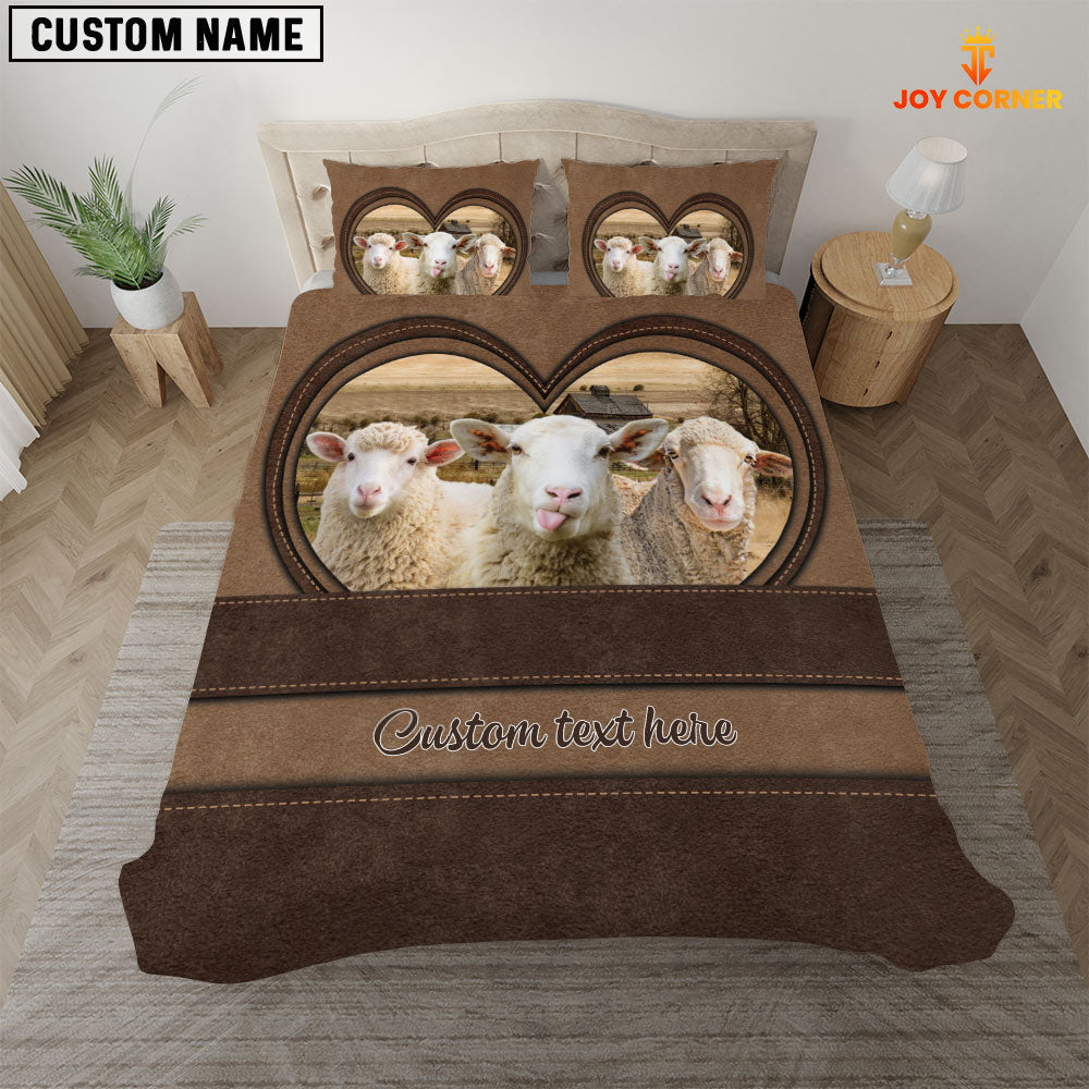 Sheep In Heart Custom Name Bedding Set