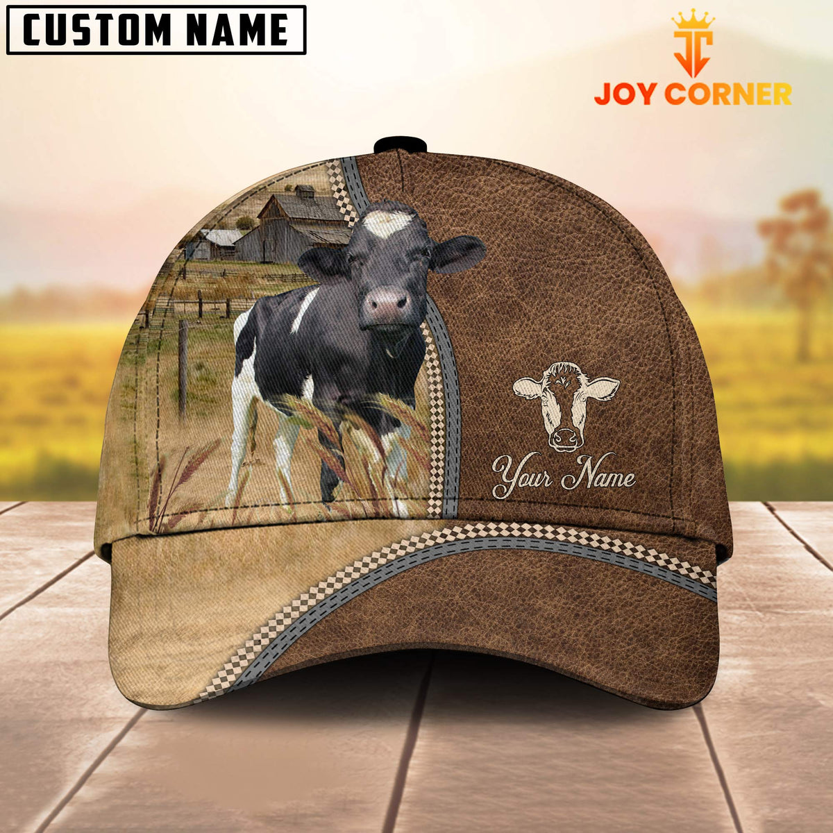 Personalized Name Holstein Farming Cap