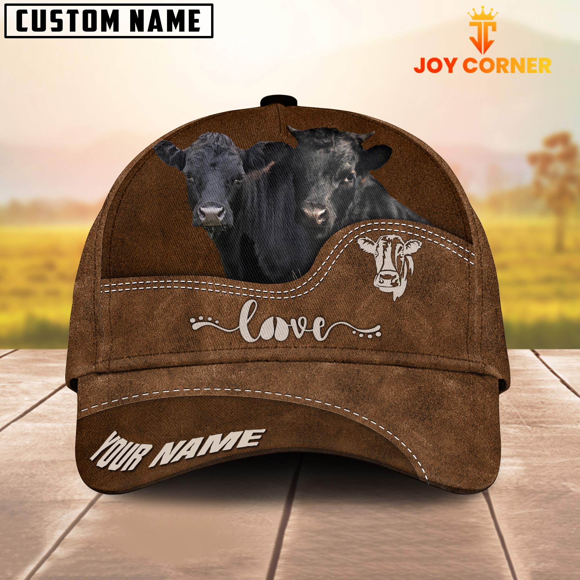 Dexter Love Leather Pattern Customized Name Cap