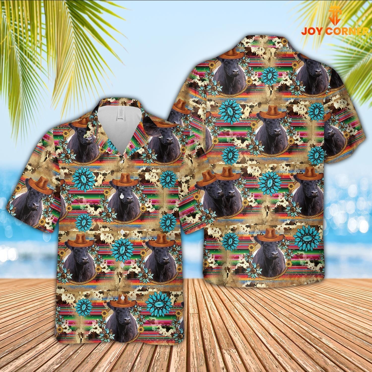 Belted Galloway Cowboy Pattern 3D Hawaiian Shirt