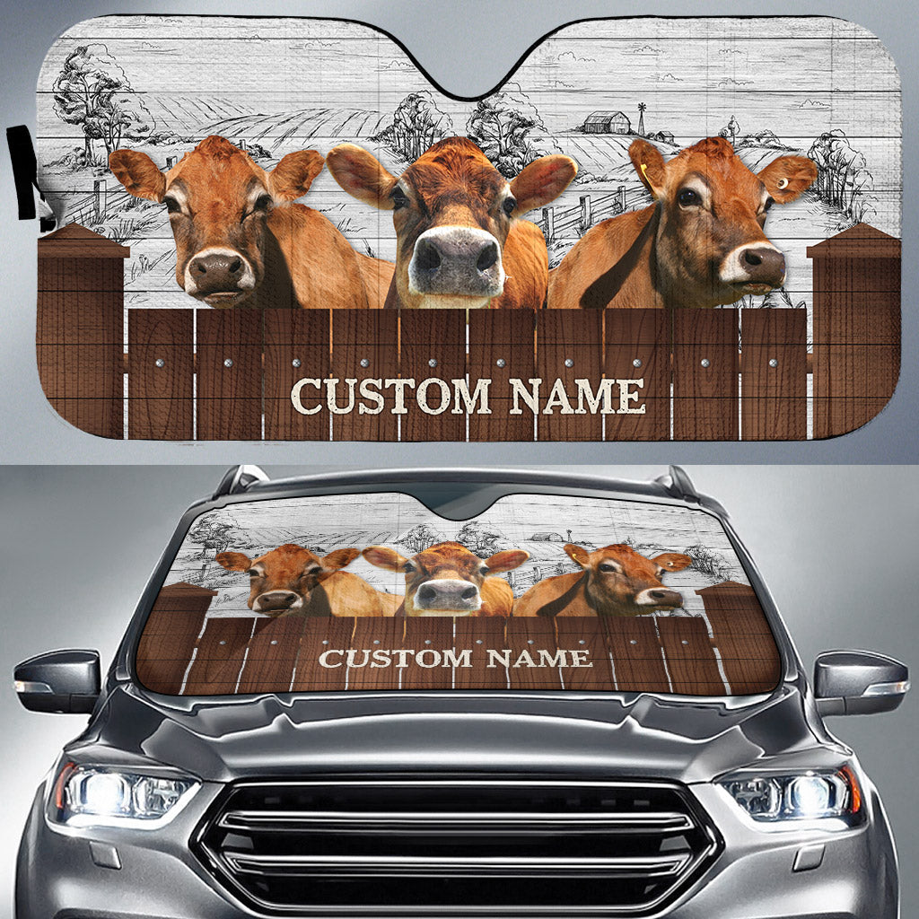 Jersey Farming Custom Name 3D Sun Shade