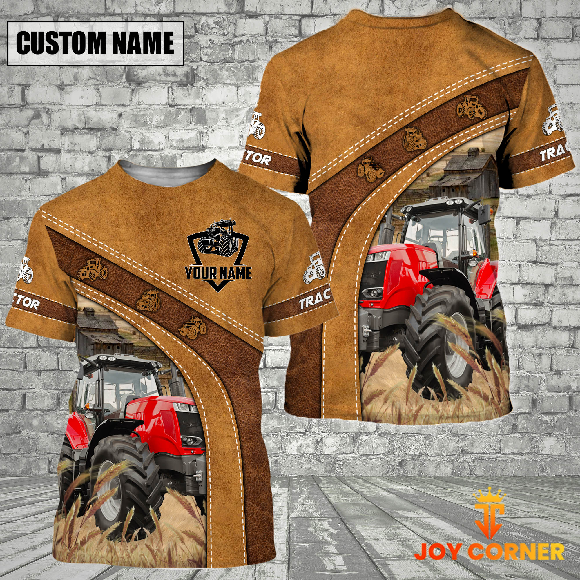 Personalized Name Farm Red Tractor Hoodie