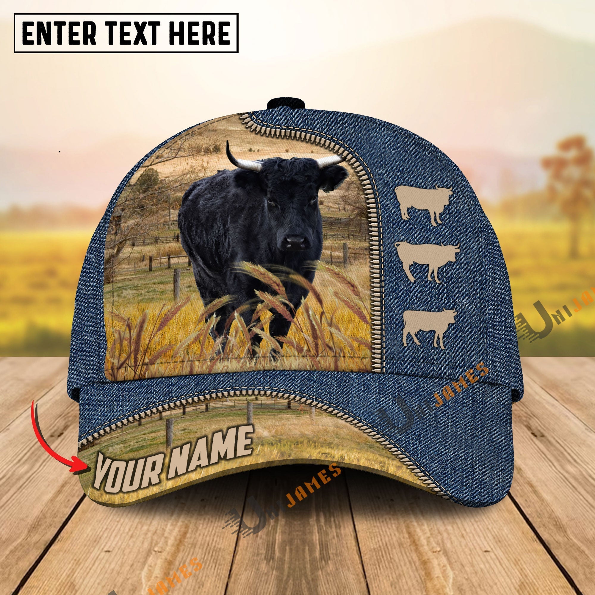 Dexter Farm Jeans Pattern Customized Name Cap