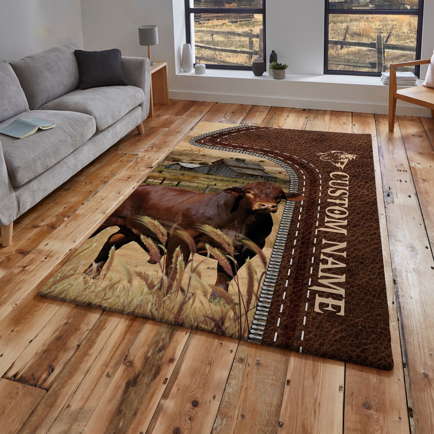 Beefmaster Farming Personalized Name 3D Rug