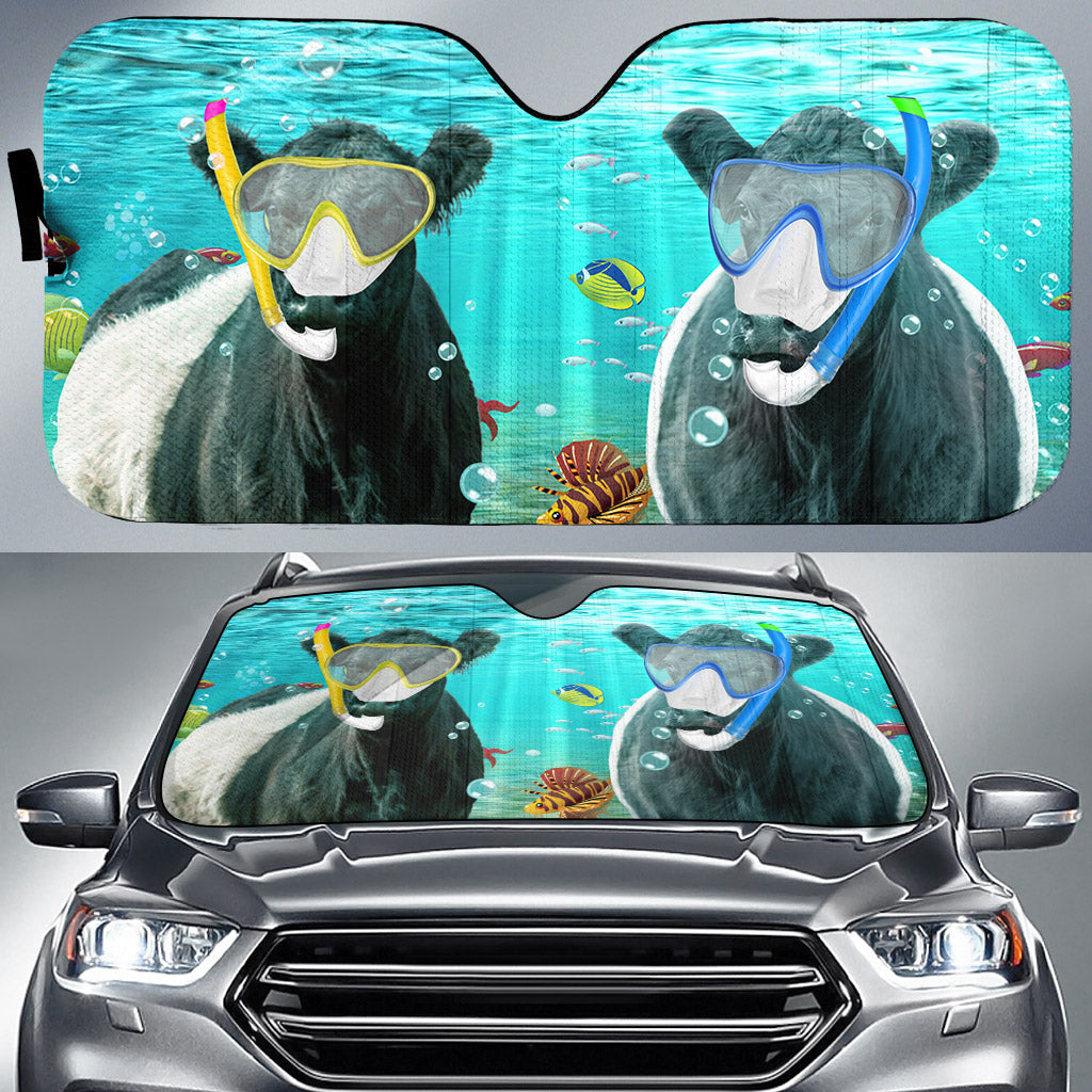 Belted Galloway Diving All Over Printed 3D Sun Shade