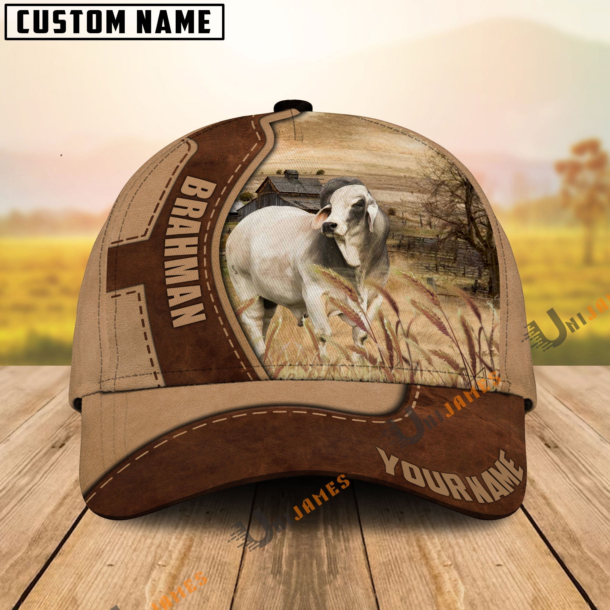 Brahman Suede Pattern Customized Name Cap