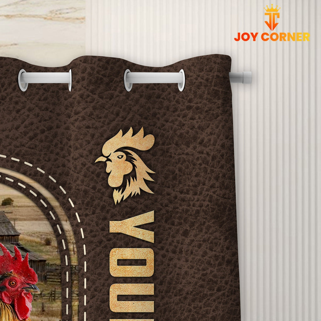Chicken Leather Pattern Custom Name Shower Curtain