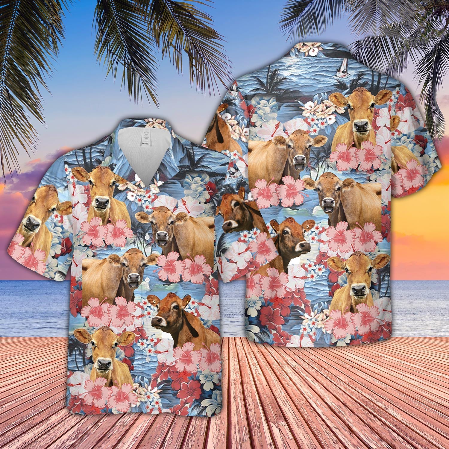 Jersey Flower Farming 3D Hawaiian Shirt
