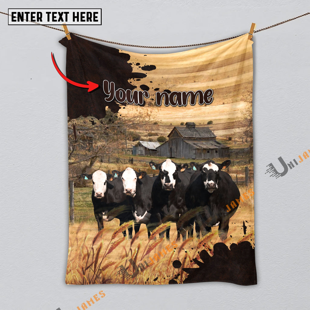 Personalized Name Diligent Black Baldy Blanket