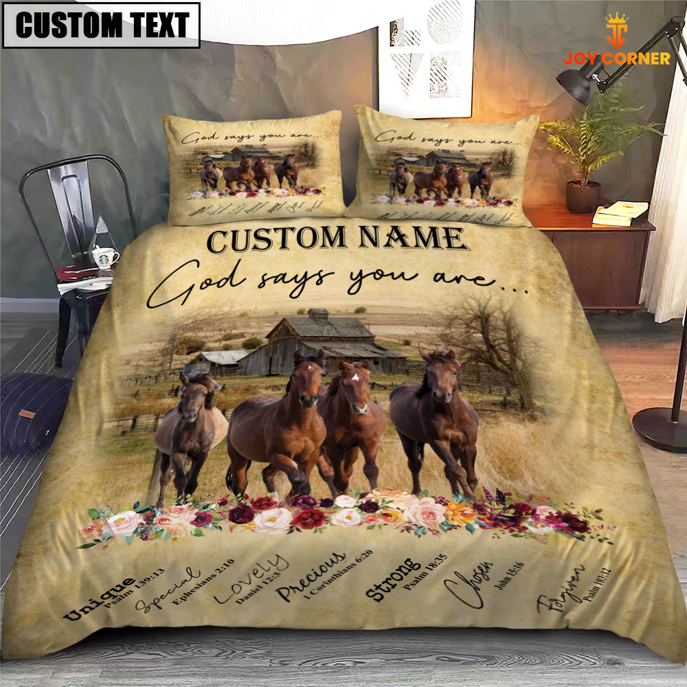Horse God Says You Are Custom Name Bedding Set