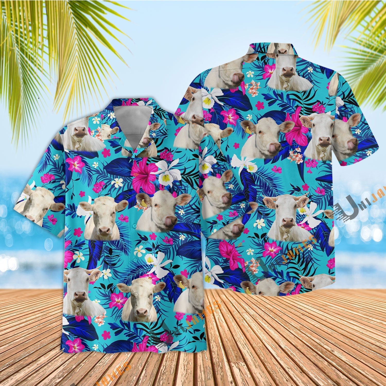 Charolais Cool Flower Color Hawaiian Shirt