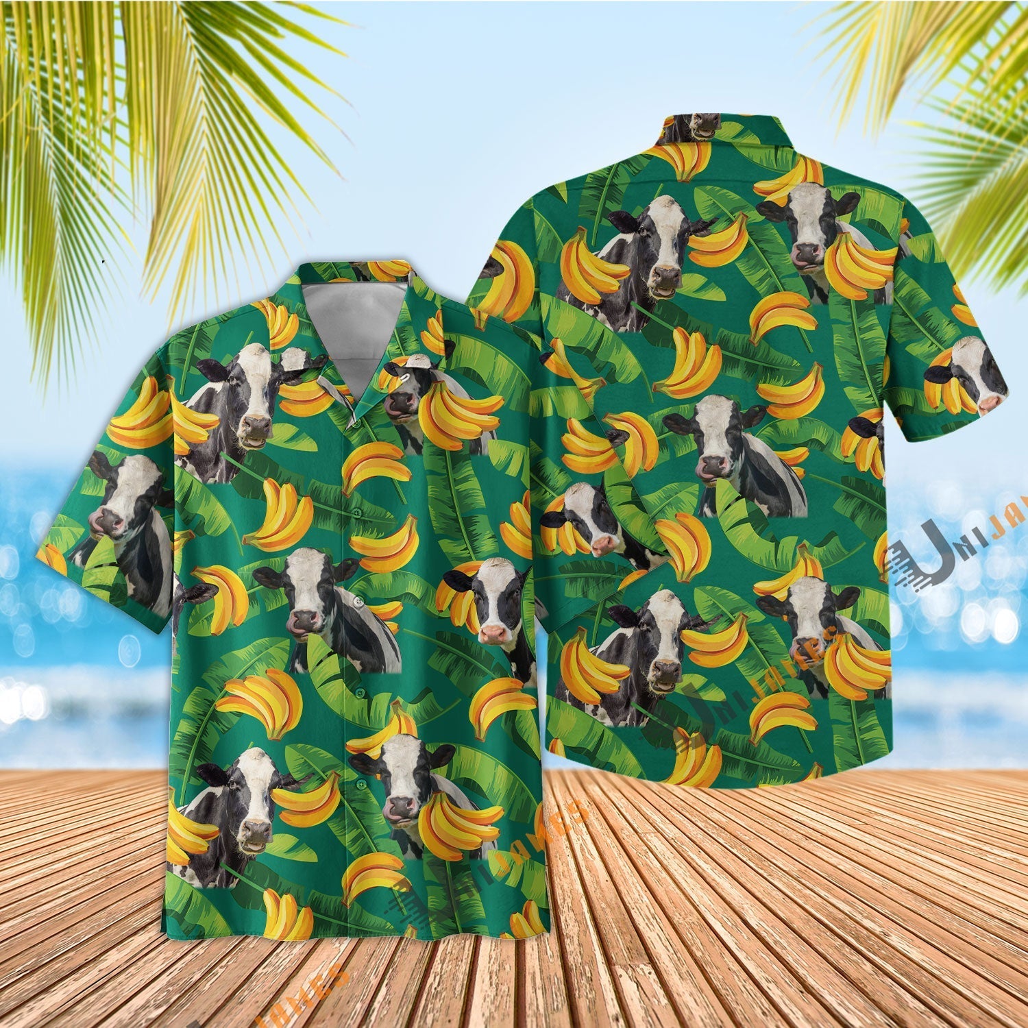 Holstein Banana Green Summer Hawaiian Shirt