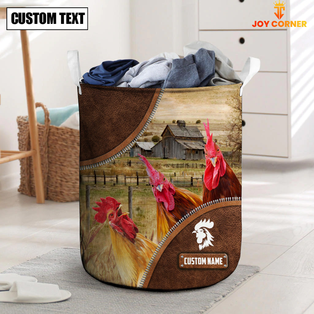Rooster Custom Name Laundry Basket