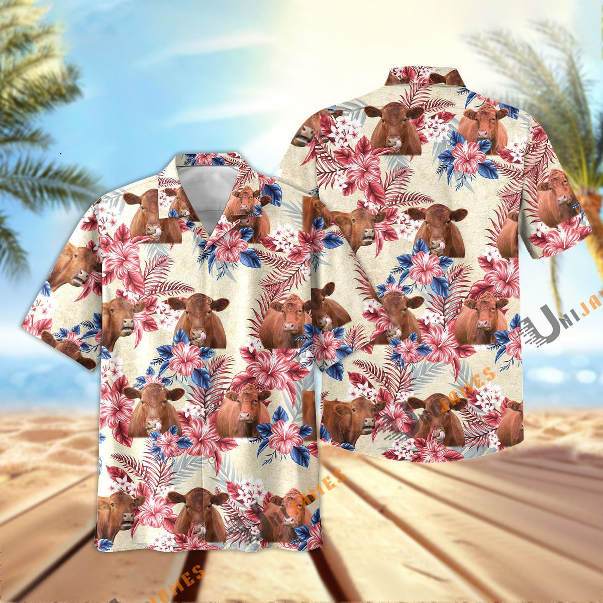 Red Angus Flowers Cool Summer Pattern Hawaiian Shirt
