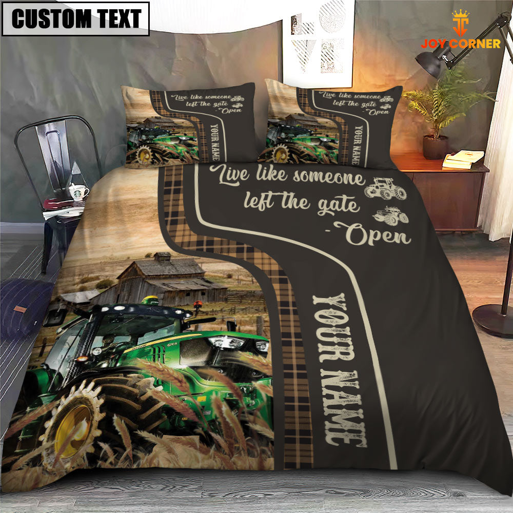 Tractor Like Someone Left The Gate Open Customized Name 3D Bedding Set
