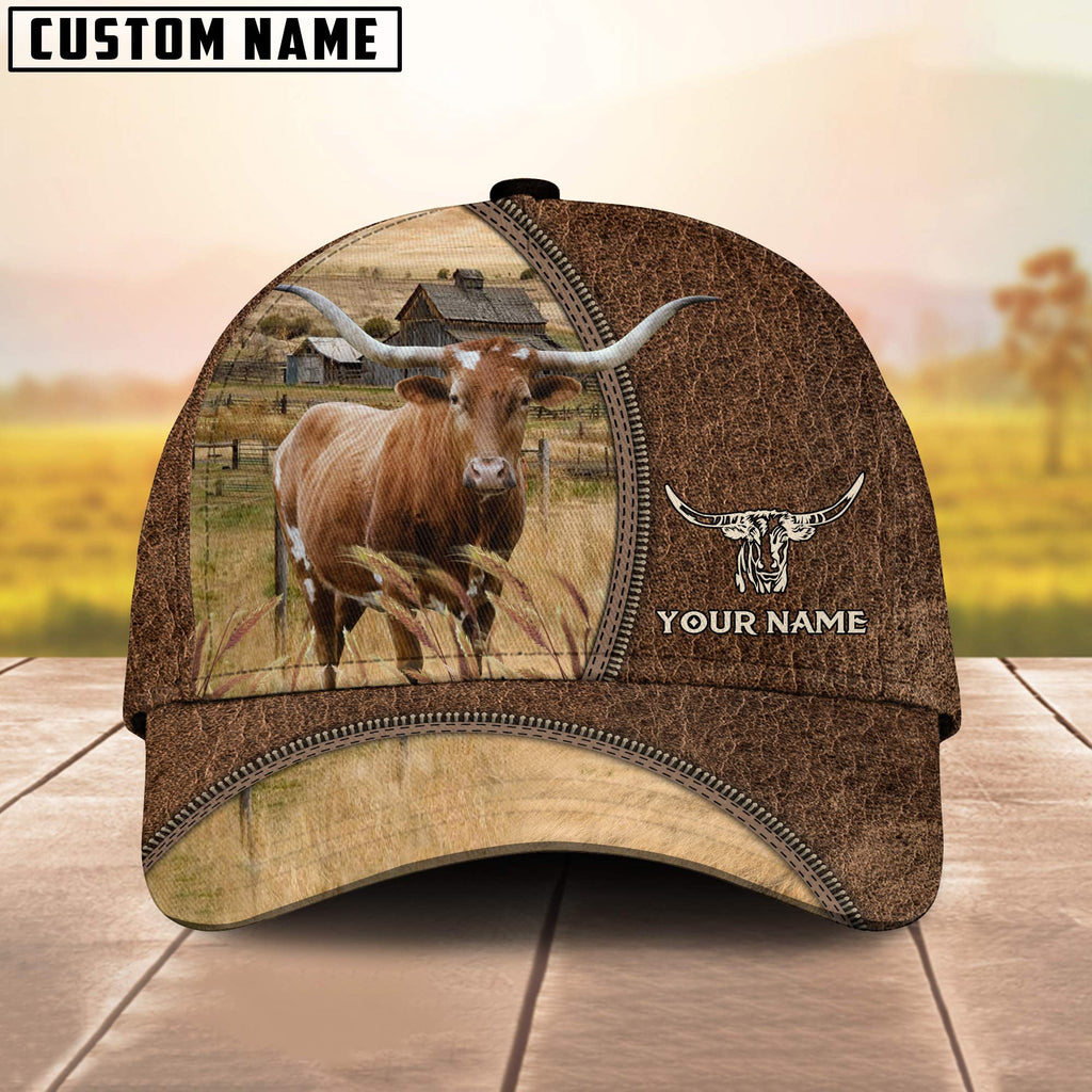 Texas Longhorn Farming Personalized Name Cap