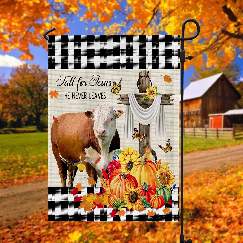 Hereford  Cattle Fall For Jesus Flag