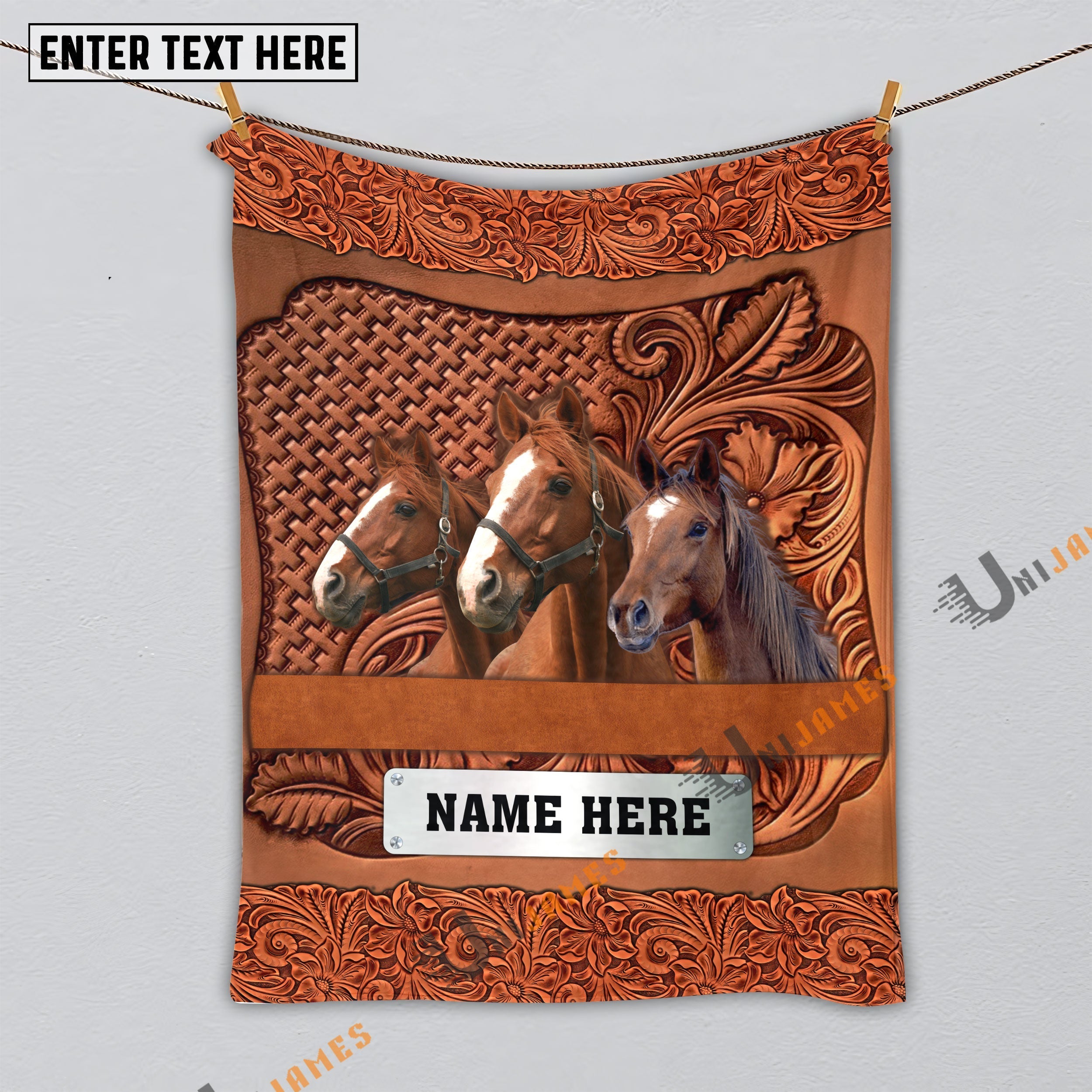 Horse Farming Life Personalized Name Blanket