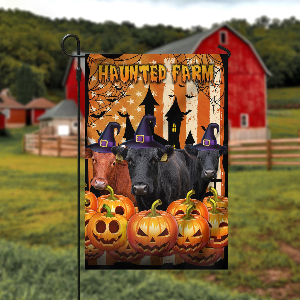 Dexter Cattle Haunted Farm Halloween Flag