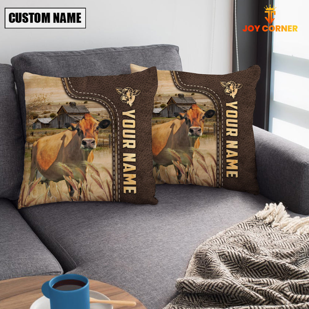 Jersey Custom Name Leather Pattern Pillow Case