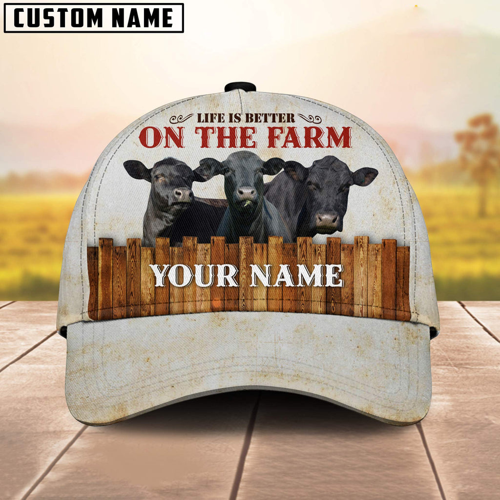 Black Angus Better On The Farm Customized Name Cap