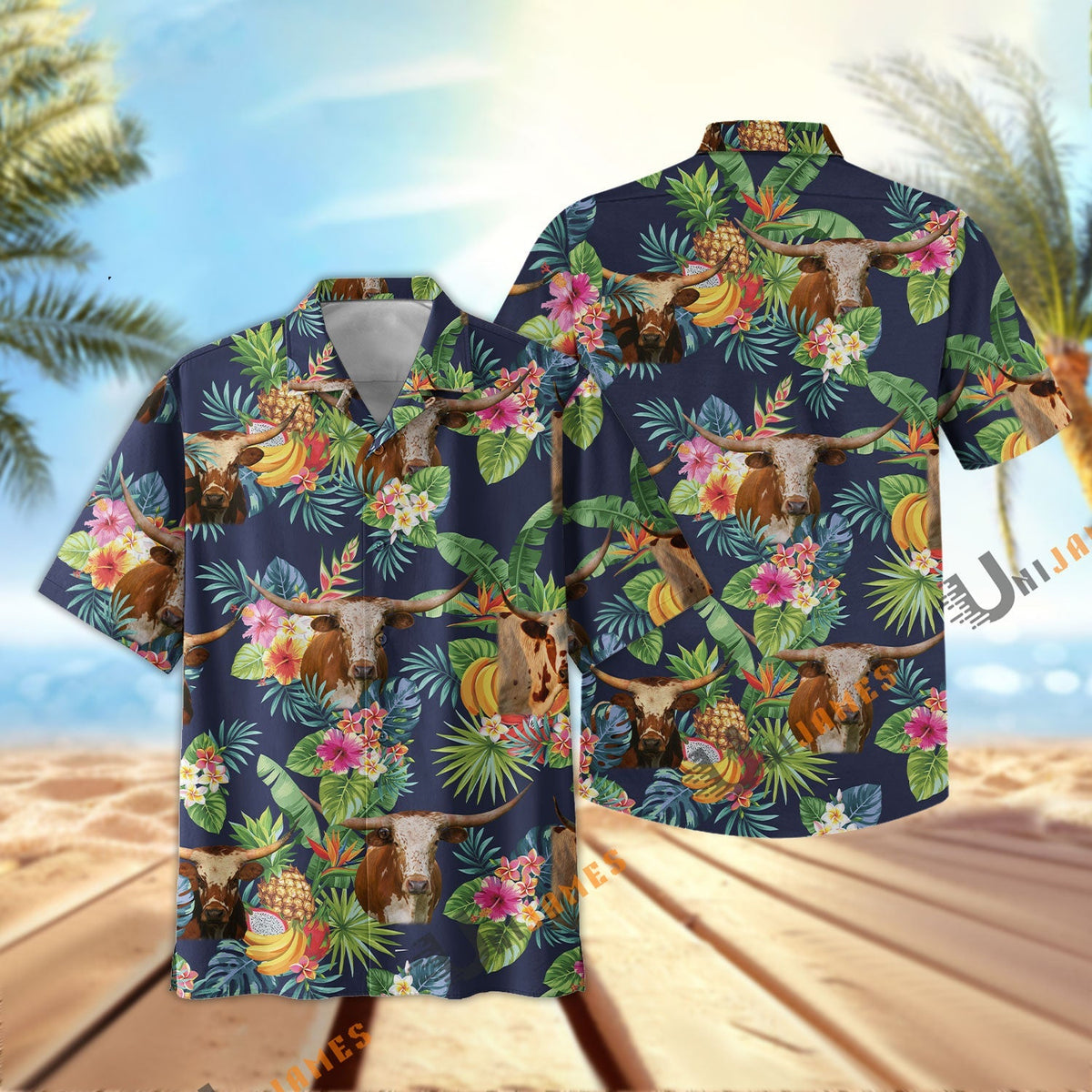 Texas Longhorn Fruit Summer Hawaiian Shirt