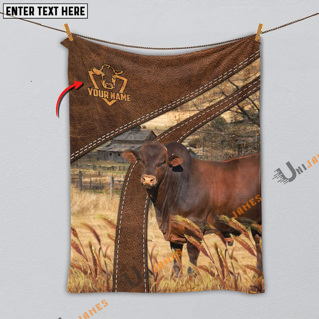 Personalized Name Beefmaster Brown Blanket