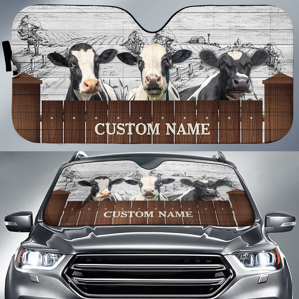 Holstein Farming Custom Name 3D Sun Shade
