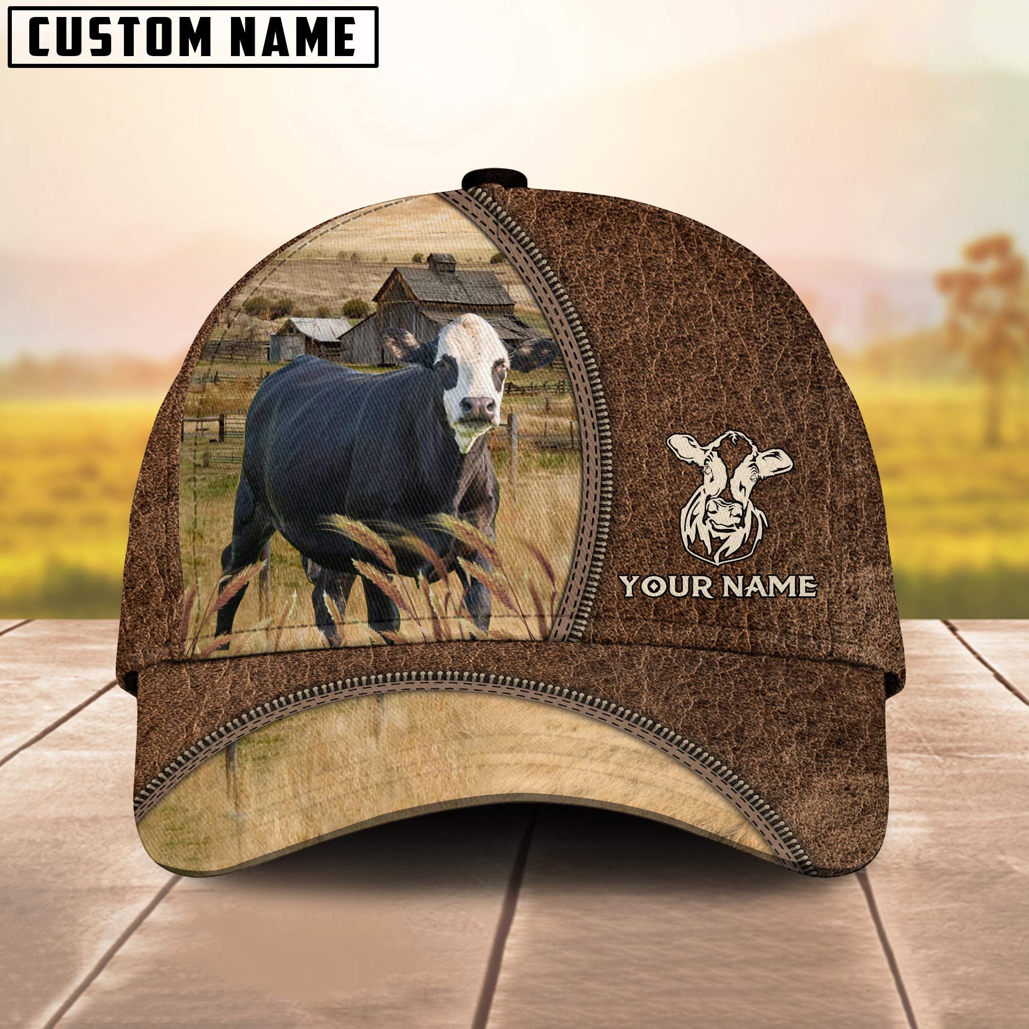 Black Baldy Farming Personalized Name Cap