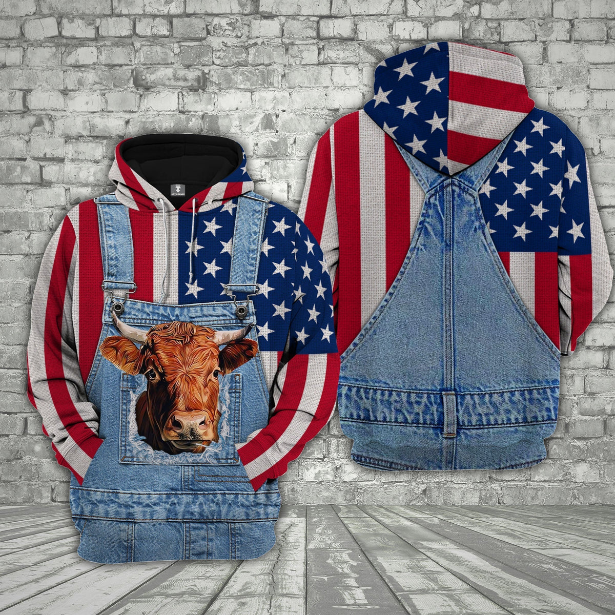 Dexter Cattle US Flag Farm Personalized 3D Hoodie