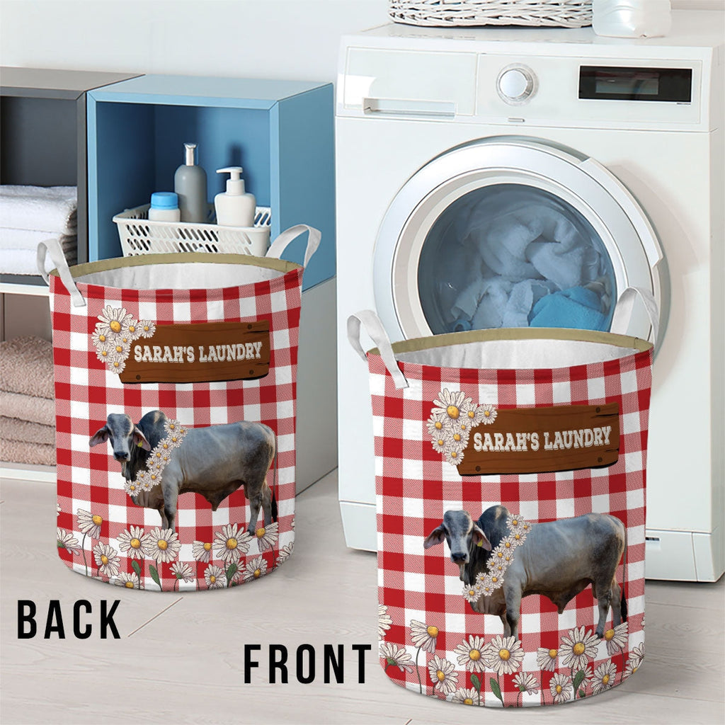 Personalized Brahman Daisy Flower Laundry Basket