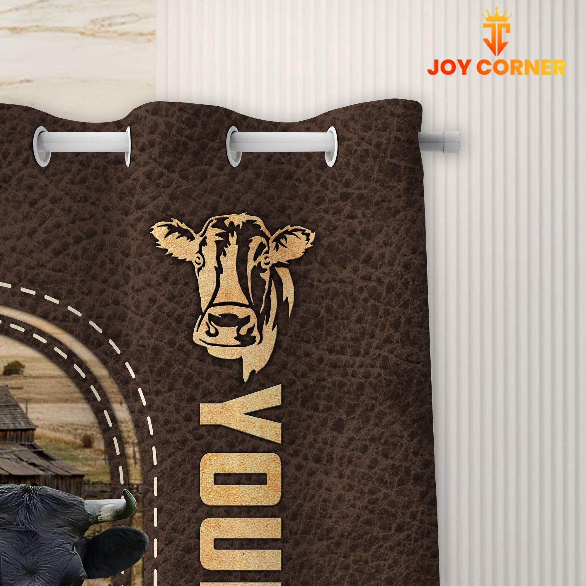 Dexter Leather Pattern Custom Name Shower Curtain