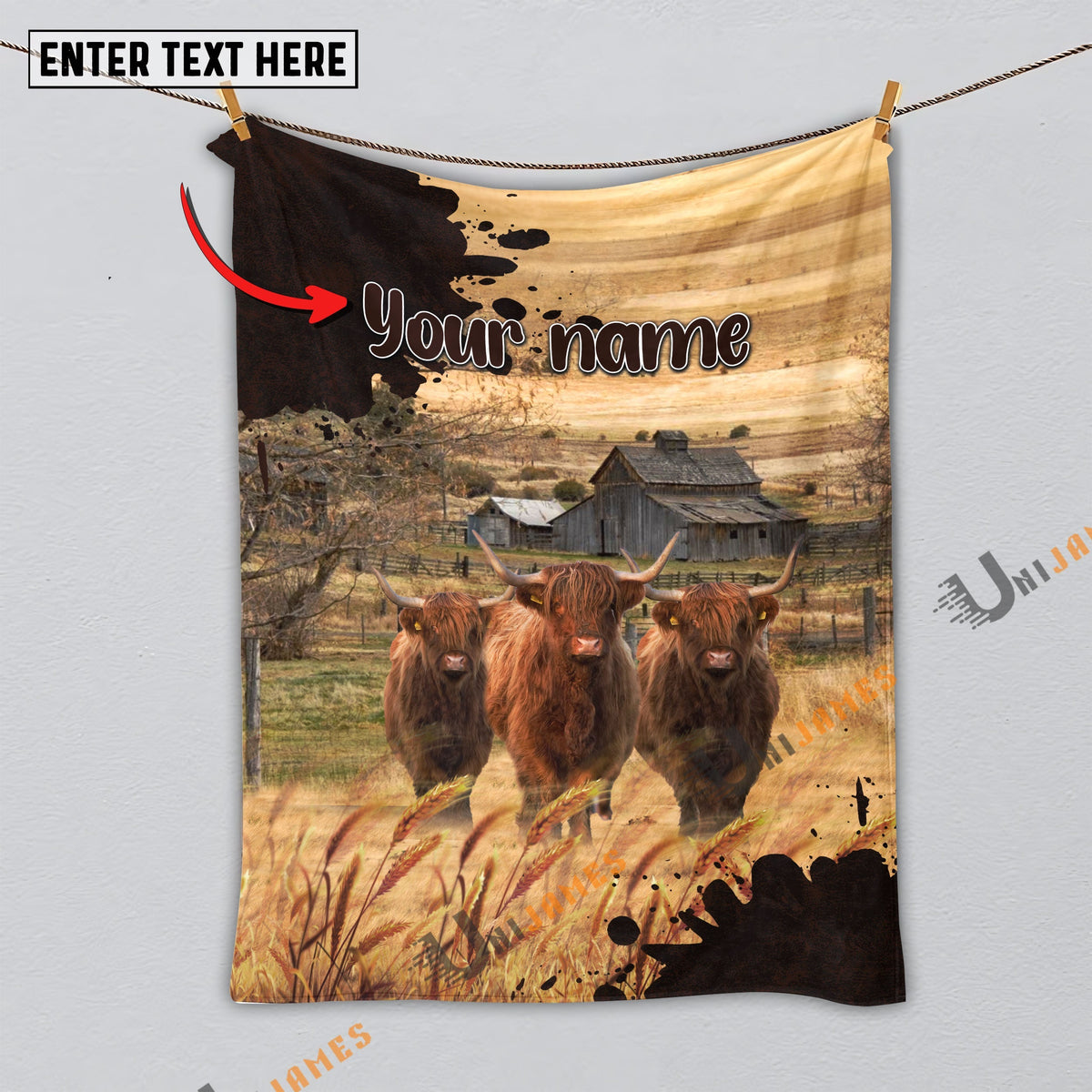Personalized Name Diligent Highland Blanket