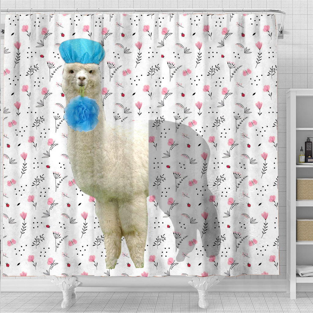 Alpaca Flower 3D Shower Curtain
