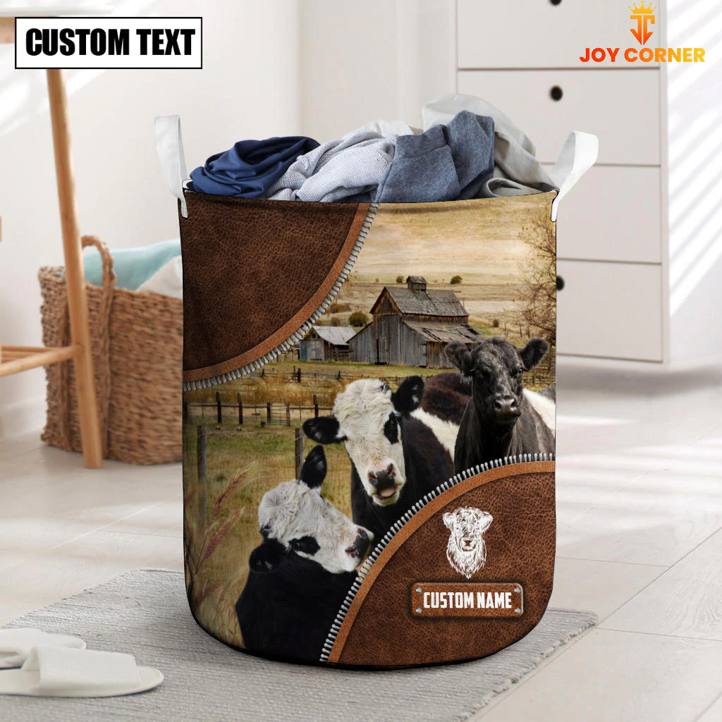 Belted Galloway Custom Name Laundry Basket
