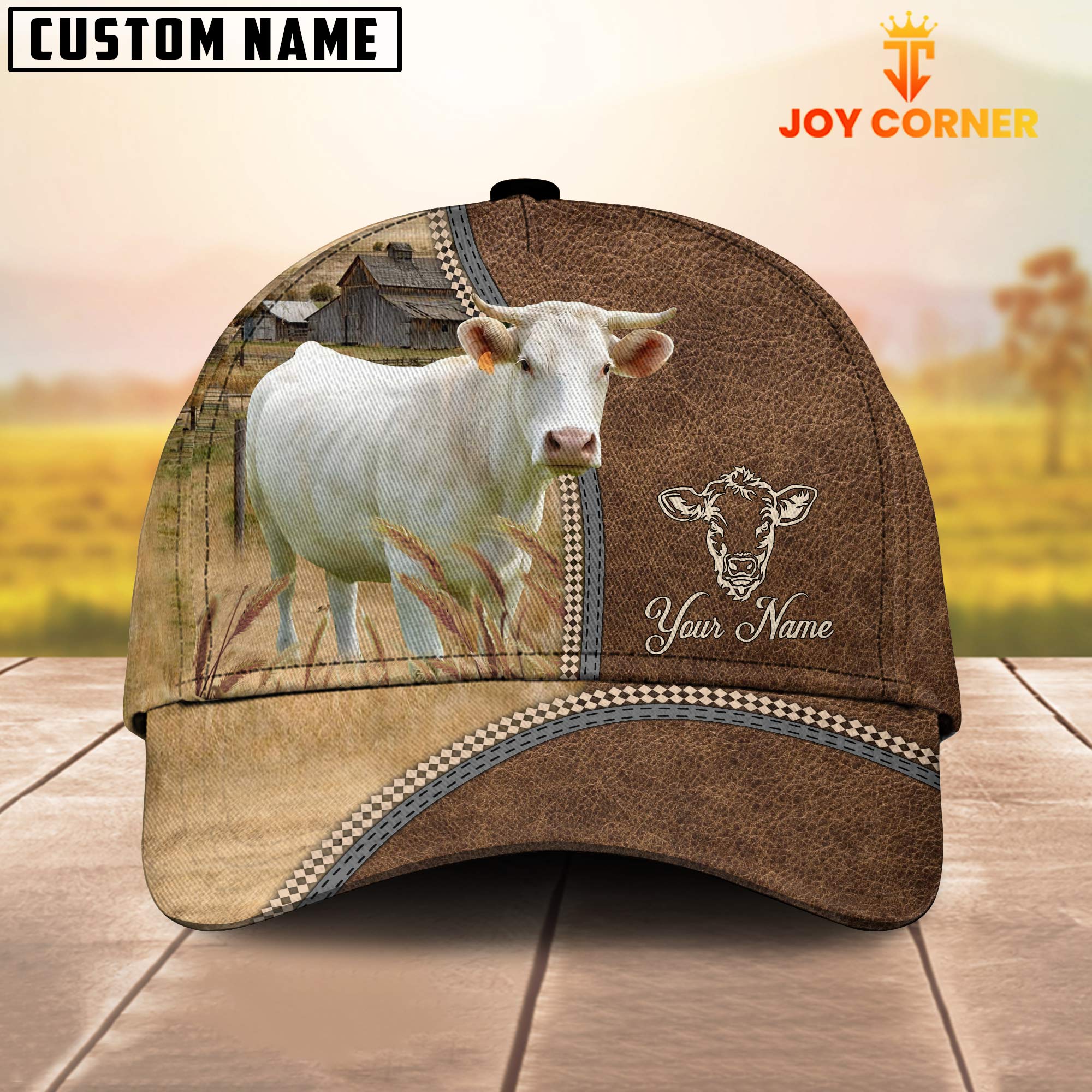Personalized Name Charolais Farming Cap