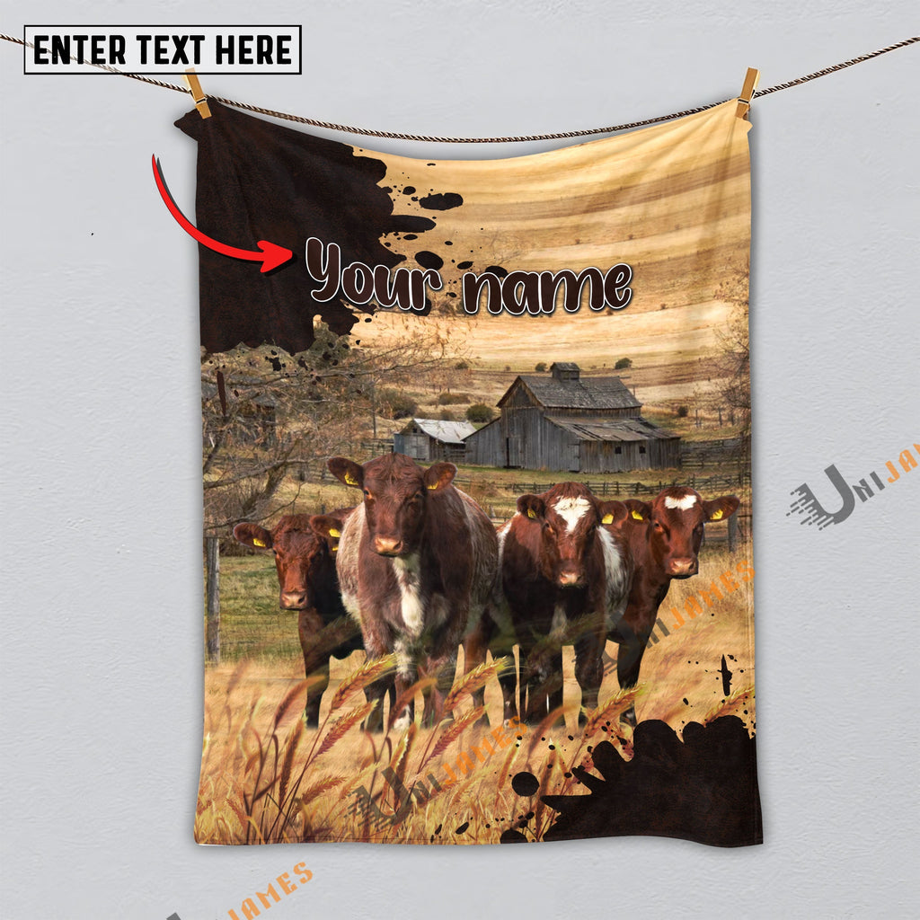 Personalized Name Diligent Shorthorn Blanket