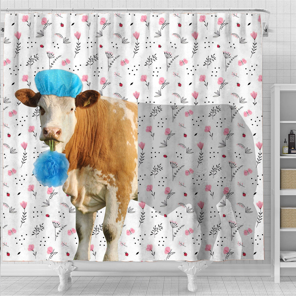 Simmental Flower 3D Shower Curtain