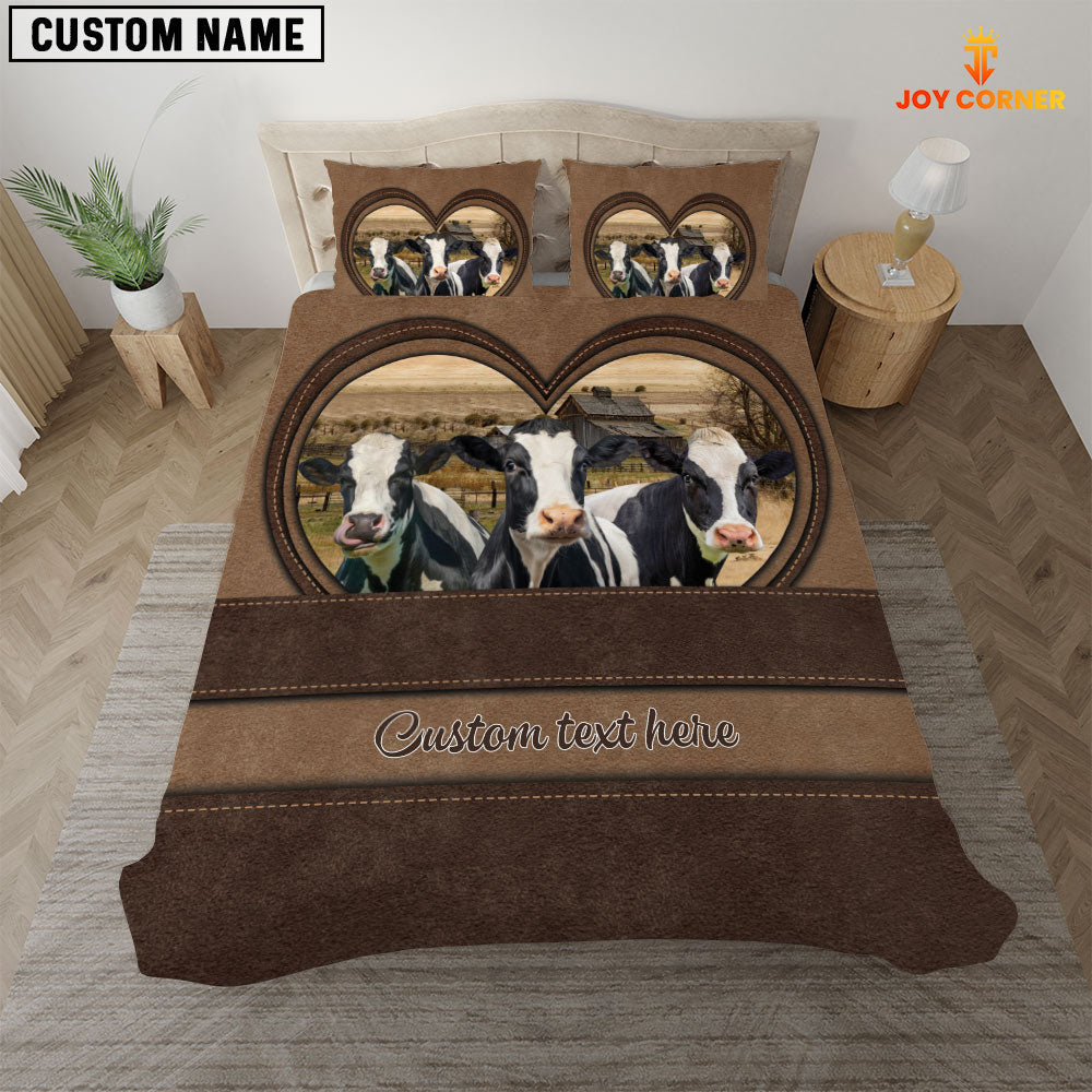 Holstein In Heart Custom Name Bedding Set