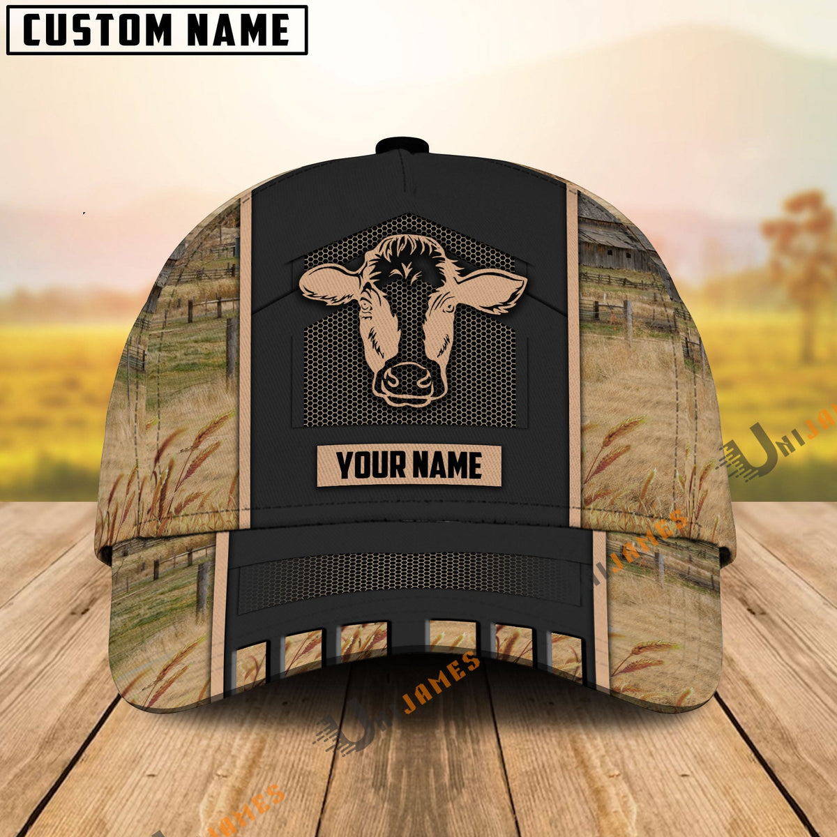 Holstein Cattle Customized Name Cap