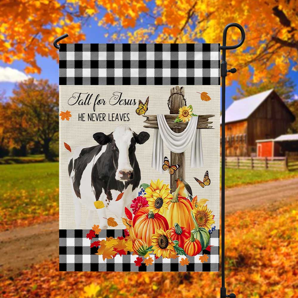 Holstein Cattle Fall For Jesus Flag