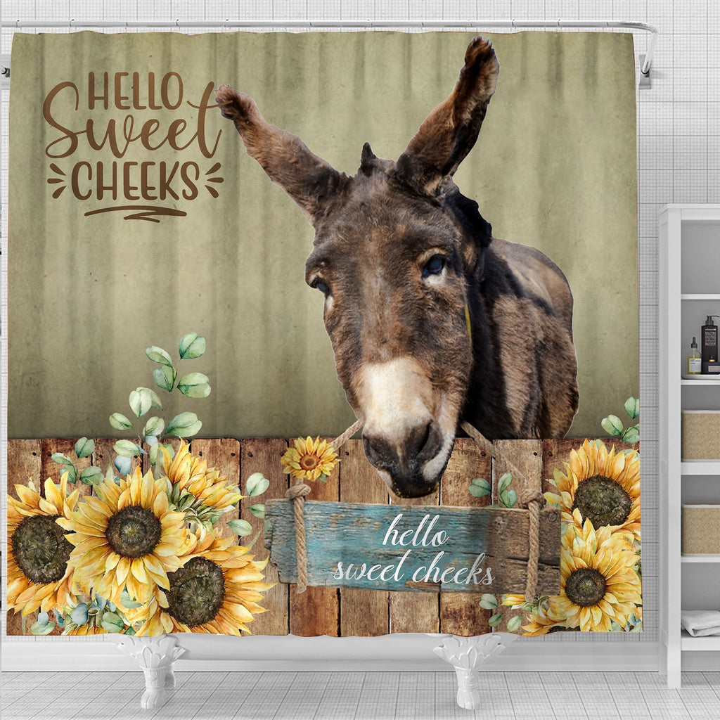 Donkey Hello Sweet Cheeks 3D Shower Curtain