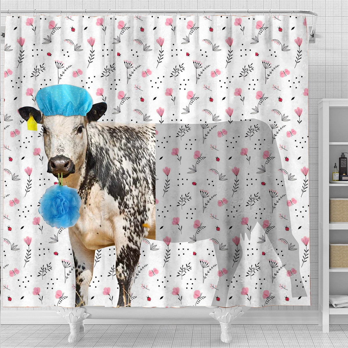Speckle Park Flower 3D Shower Curtain