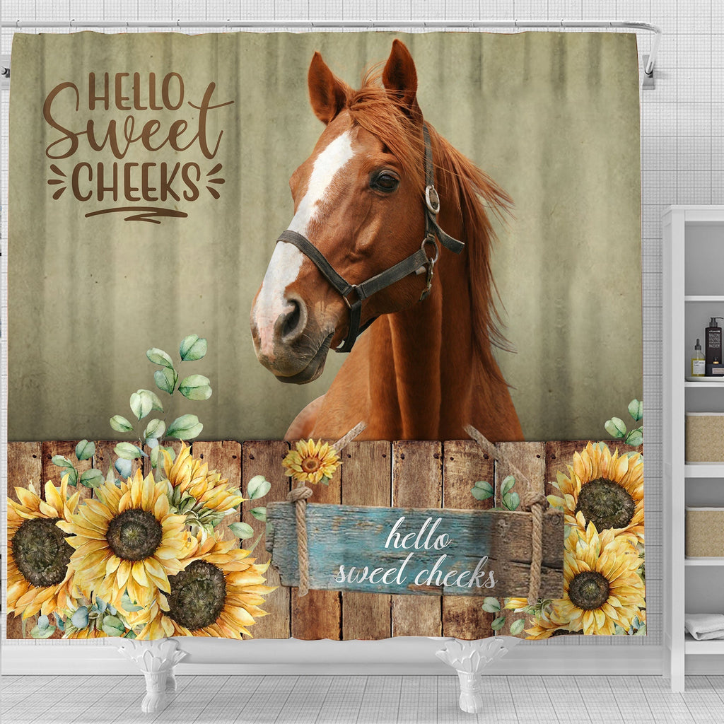 Horse Hello Sweet Cheeks 3D Shower Curtain