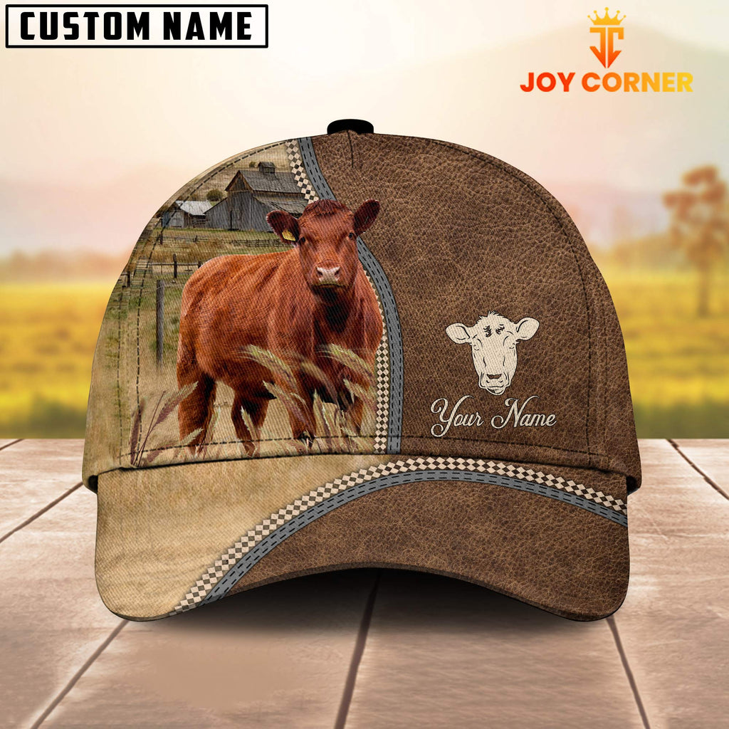 Personalized Name Red Angus Farming Cap