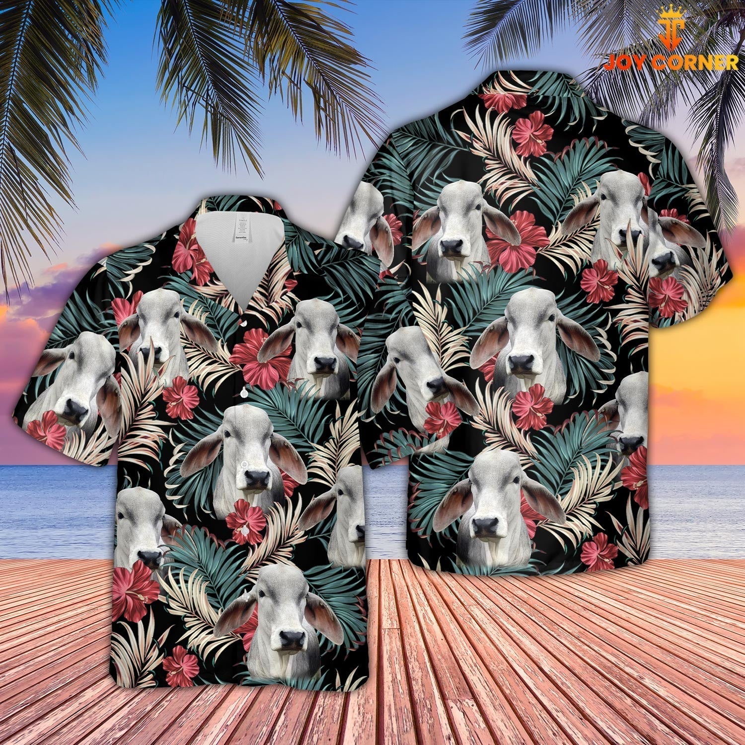 Brahman Dark Red Flowers Pattern Hawaiian Shirt