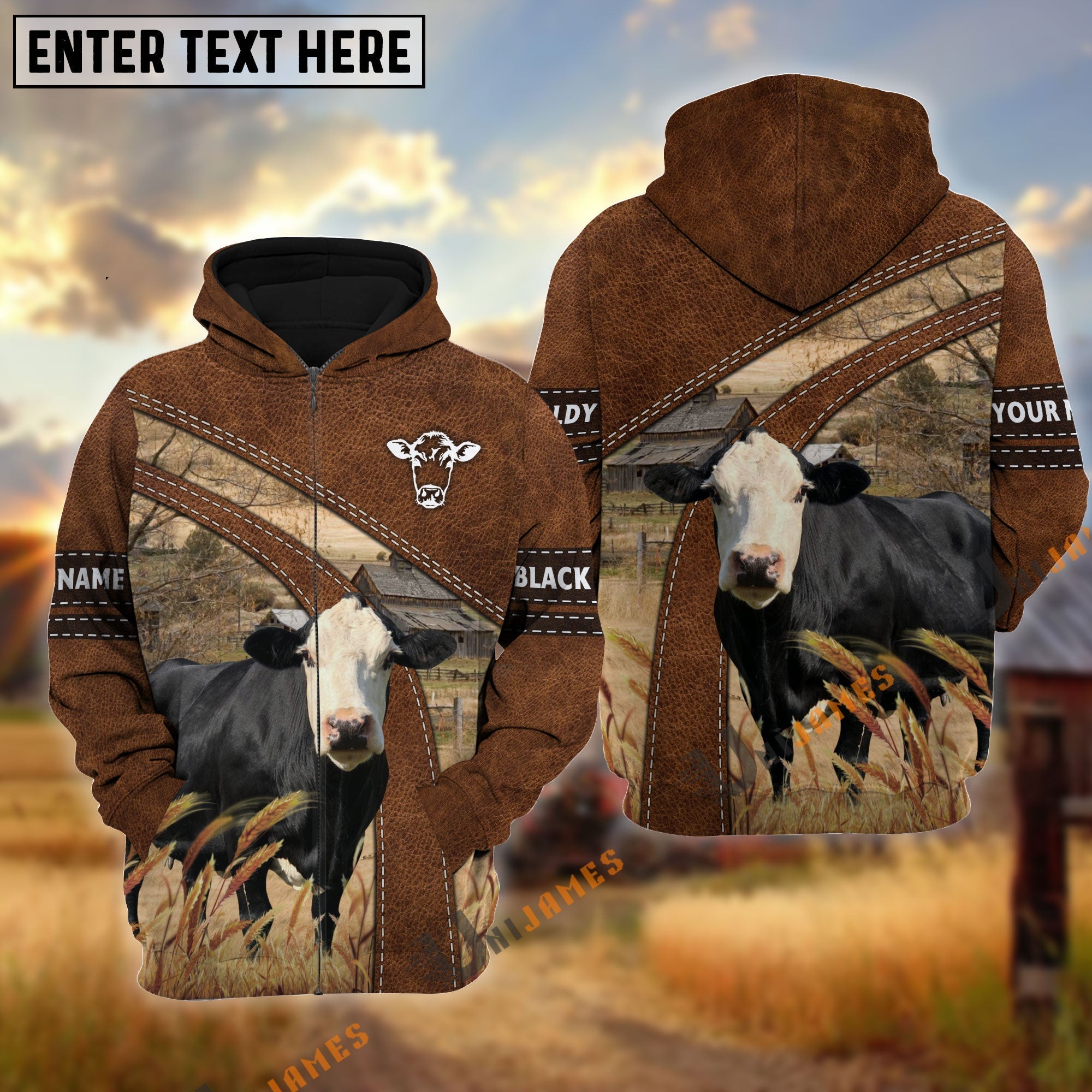 Black Baldy Custom Name On Sleeve 3D Hoodie