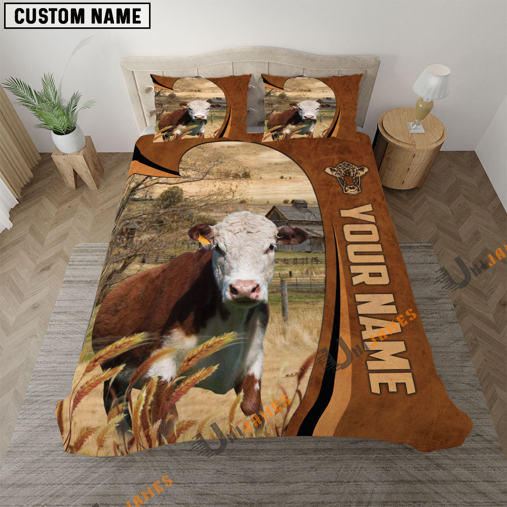 Hereford Premium Brown Pattern 3D Bedding Set