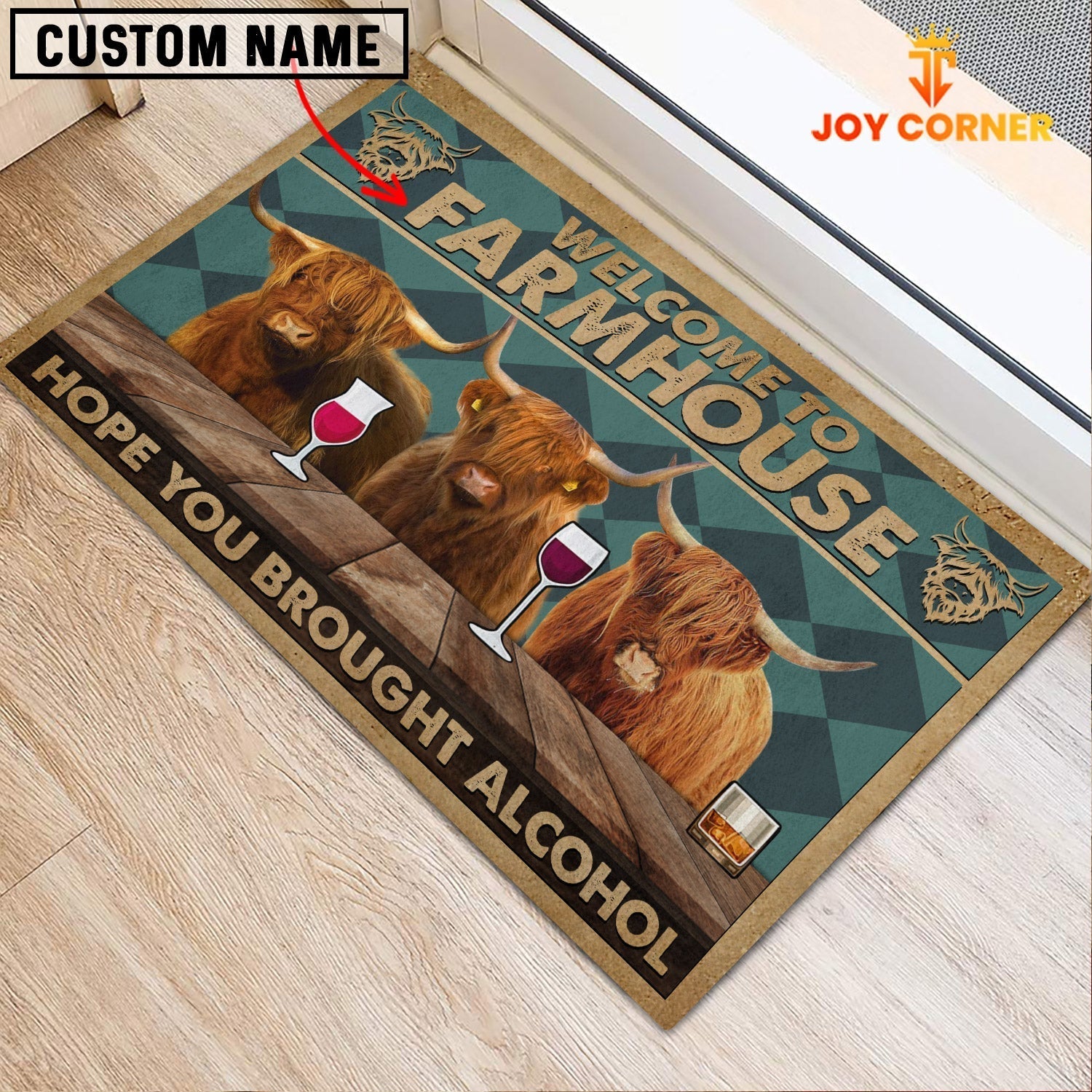Highland Hope You Bought Alcohol Custom Name Doormat